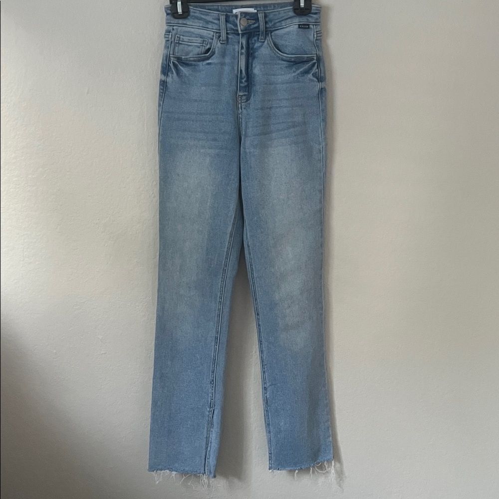 Cello Women's High Rise Straight Jeans with Side Slit in Size 1